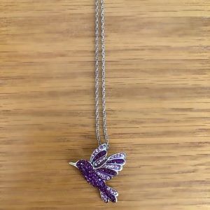 Sterling Silver Necklace, Purple Swarovski Crystal